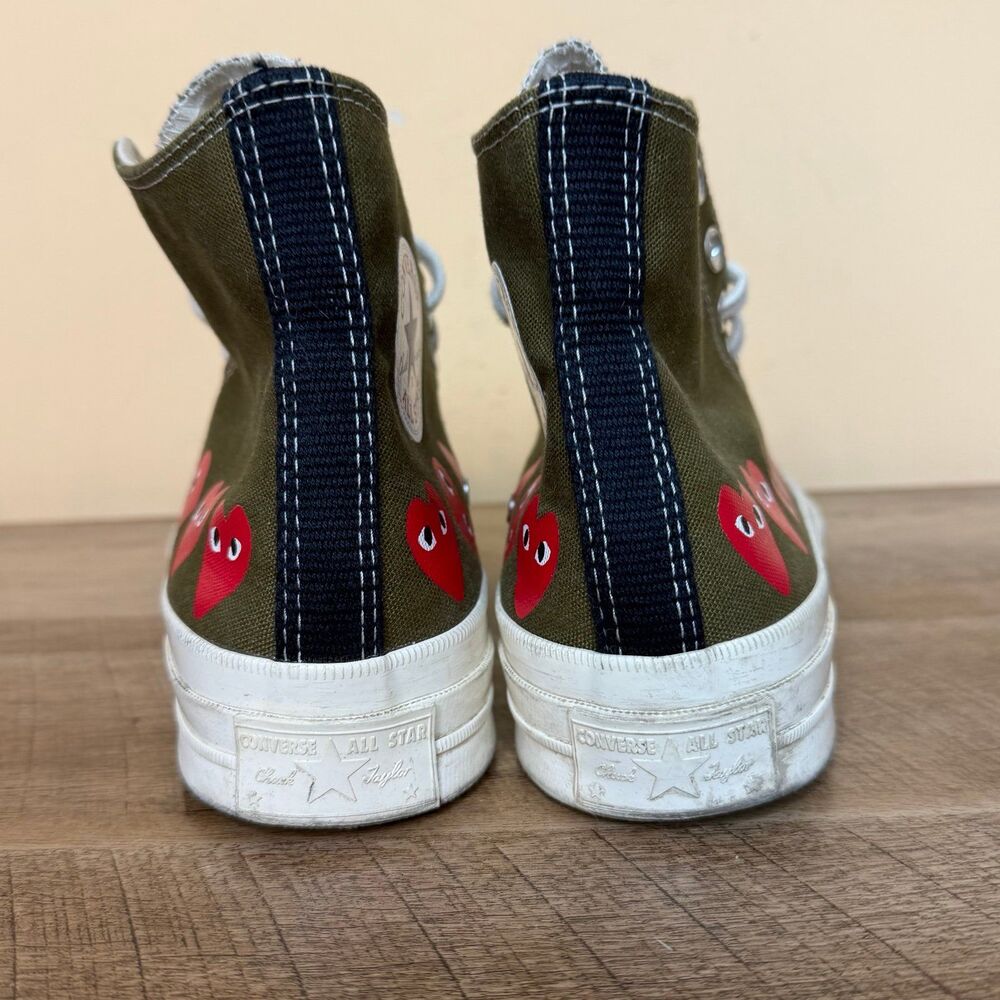 Converse Comme des Garcons Play Womens 9 Green Low Top Sneakers Mens 7 green - Picture 4 of 7
